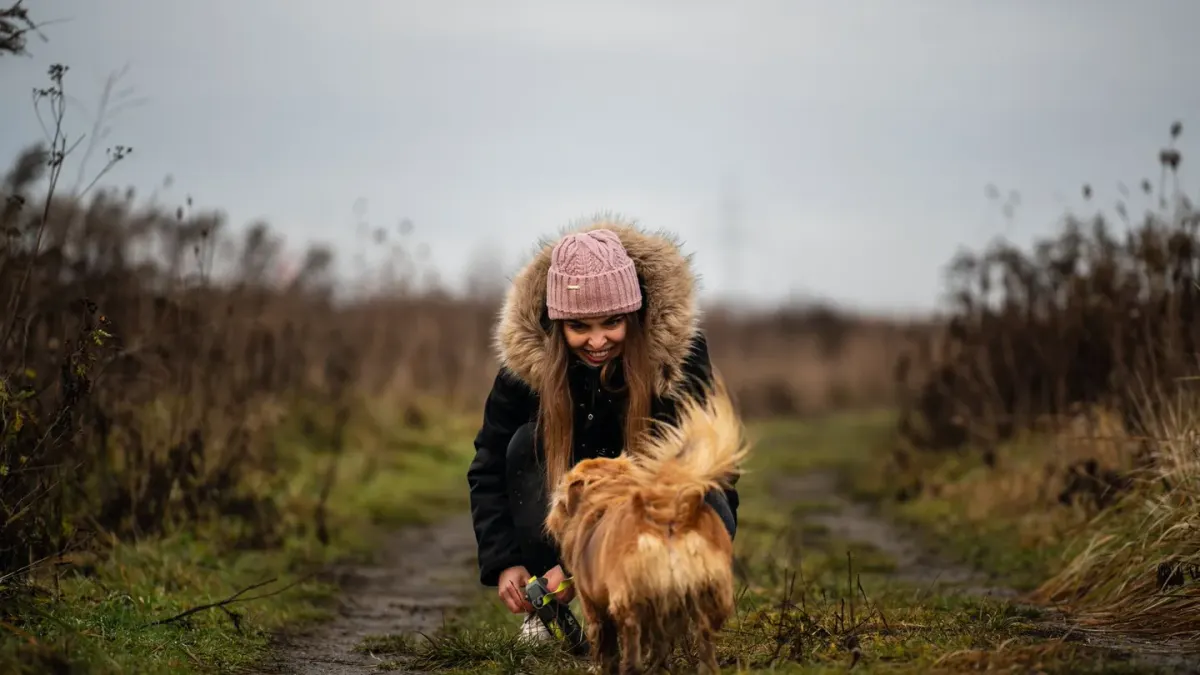 Dog and owner together