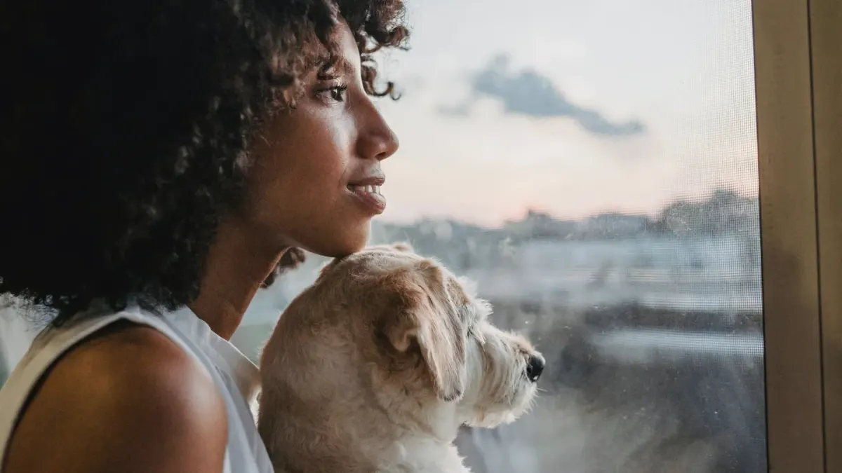 Dog and owner together