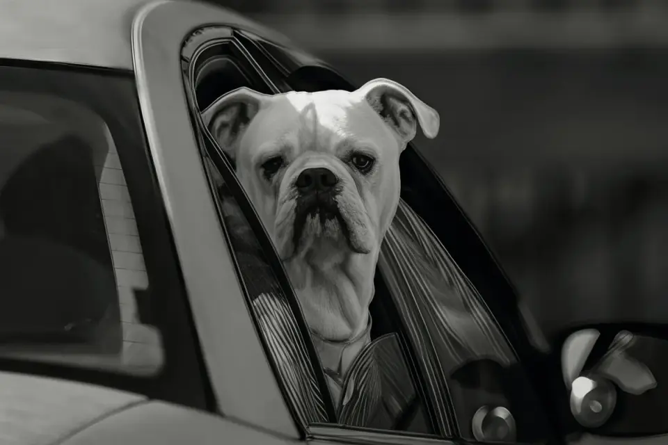 Dog at a car window